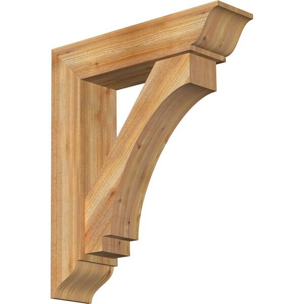 Ekena Millwork Imperial Traditional Rough Sawn Bracket w/ Offset Brace, Western Red Cedar, 8"W x 32"D x 38"H BKT0806X32X38IMP01RWR - main